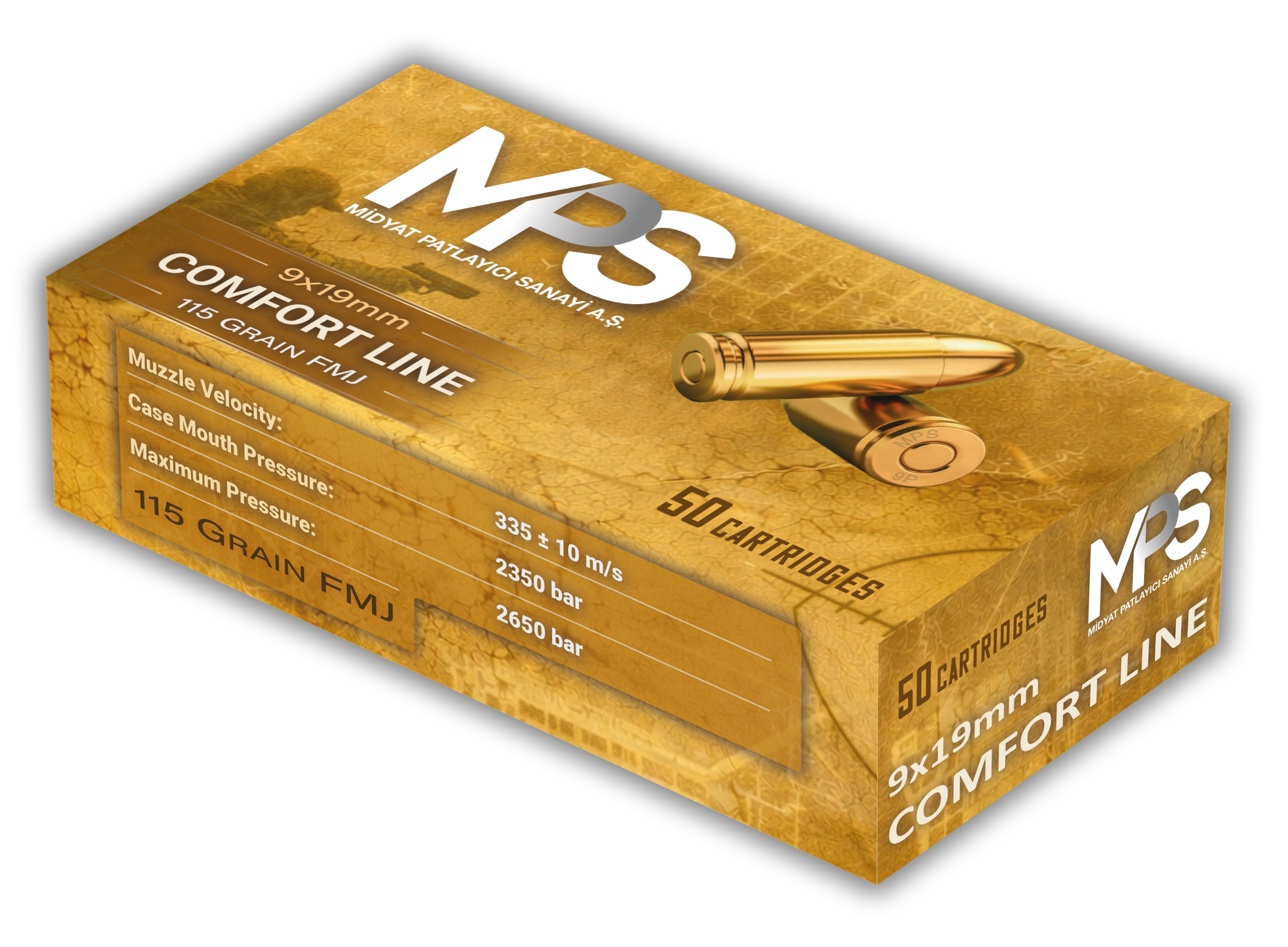 9X19 MM (PARA) MPS COMFORT LİNE (FMJ-115 GRN) FİŞ.