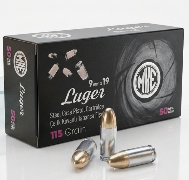 9X19 MM LUGER MKE TABANCA FİŞEĞİ (ÇELİK KOVANLI)
