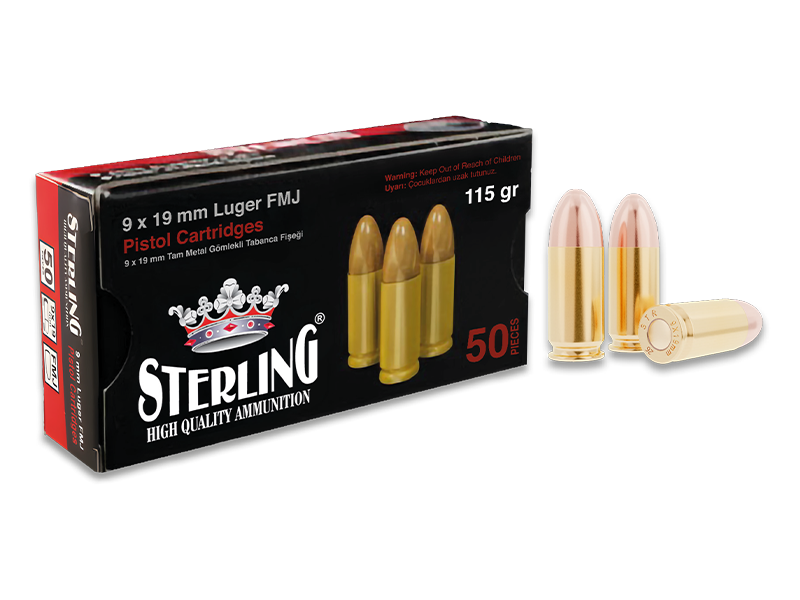 9X19 MM LUGER-TURAÇ-STERLING (FMJ-115 GRN) FİŞEK