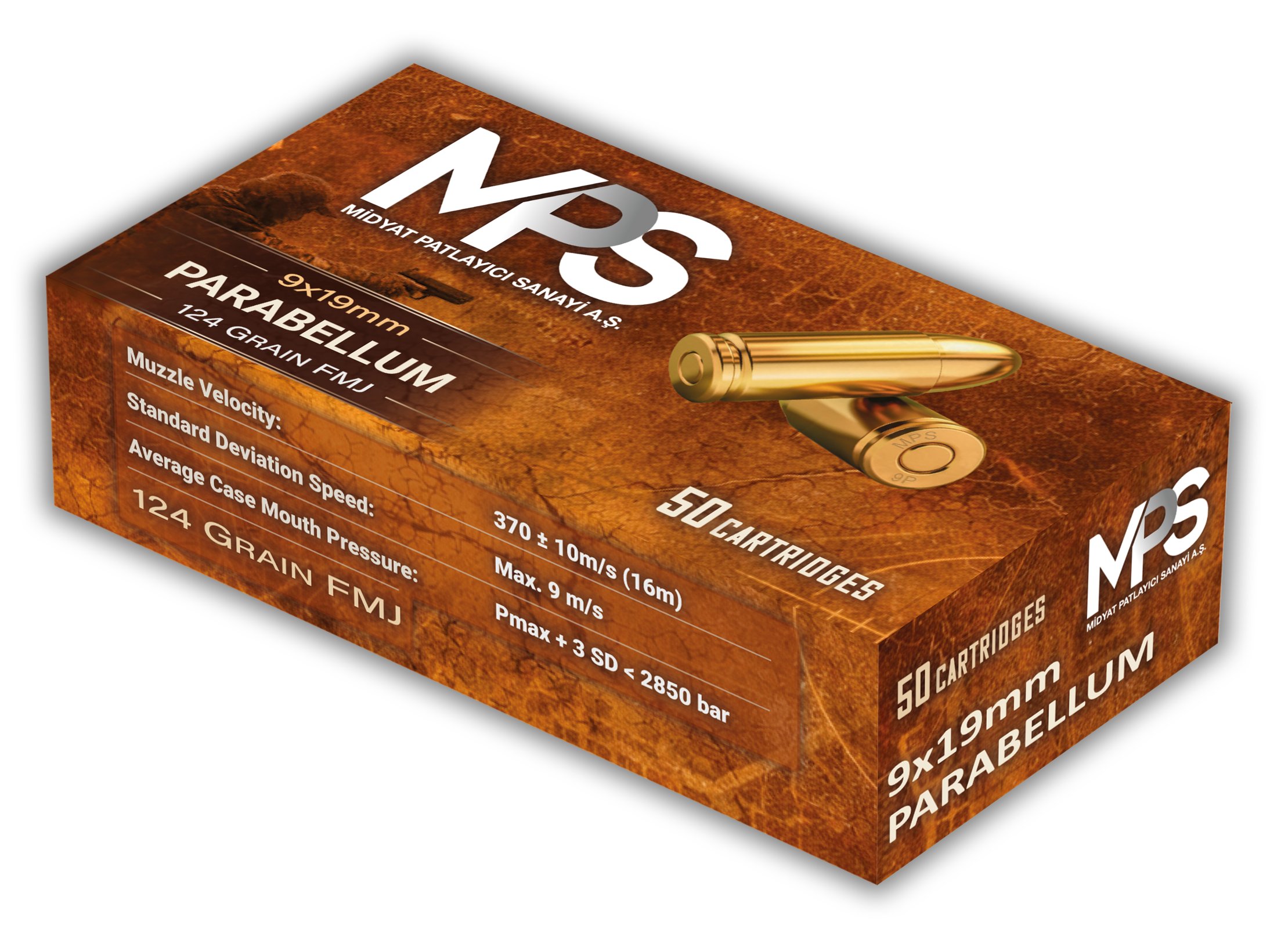 9X19 MM (PARA) MPS (FMJ-124 GRN) FİŞEK