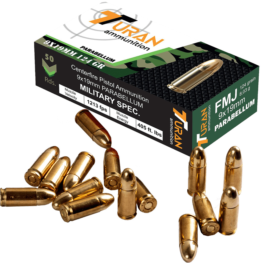 9X19 MM (PARA) TURAN (FMJ-124 GRN) TAB. FİŞEK