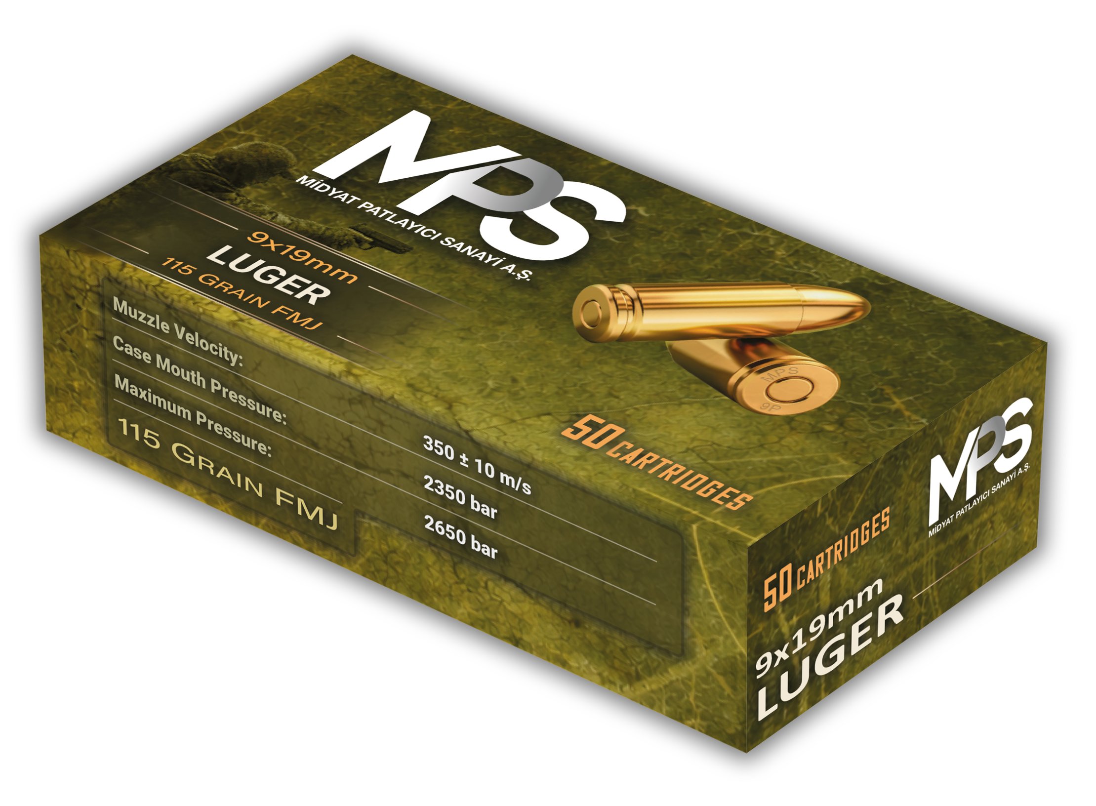 9X19 MM LUGER MPS (FMJ-115 GRN) FİŞEK
